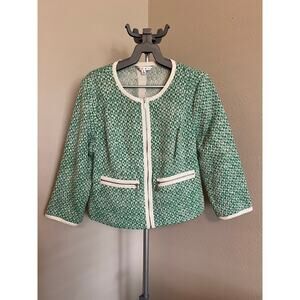 Cabi Green Printed Blazer Size 8